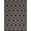 Rectangular Black and Beige 5' x 7' Wool Blend Area Rug