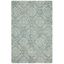 Blue and Grey Wool Floral Motif Area Rug