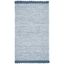 Coastal Charm Blue Flat-Woven Cotton & Wool 3' x 5' Area Rug