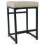 24" Industrial Open Back Counter Stool with Tan Cushion