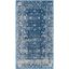 Navy and Ivory Synthetic 26'' Easy-Care Area Rug