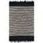 Handmade Vintage Boho Fringe Black & Multi Cowhide Area Rug - 3' x 5'