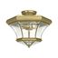 Monterey Antique Brass 3-Light Flush Mount with Clear Beveled Glass