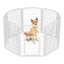 White 34" Heavy-Duty Plastic 8-Panel Pet Playpen with Door