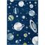 Navy and Ivory Space-Themed Kids Rectangular Rug