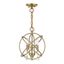 Antique Brass Mini 3-Light Chandelier with Crystal Accents