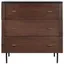 Transitional Genevieve 3-Drawer Dresser in Black/Walnut with Gold Accents