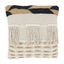 Ivory Fringe Boho Square Throw Pillow with Down Filling