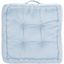 Light Blue Velvet Tufted Square Floor Pillow with Handle