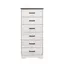 Washed White 6-Drawer Farmhouse Vertical Dresser