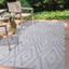 Modern Moroccan Diamond Light Gray Synthetic Area Rug - Reversible and Easy Care