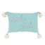 Lake Side Serenity Blue Cotton Rectangular Throw Pillow