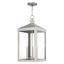 Brushed Nickel 3-Light Pendant with Clear Glass Panels