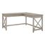 60-Inch Washed Gray Wood L-Shaped Corner Desk