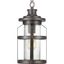 Antique Pewter Outdoor Hanging Lantern with Seeded Glass Shade