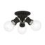 Lansdale 7" Transitional 3-Light Black & Brushed Nickel Flush Mount