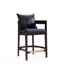 Sleek Manhattan Comfort 22" Black Wood Barstool with Gold Accents