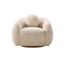 Tribeca Cream Chenille Upholstered Accent Chair with Wood Base