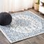 Rozetta Gray and Navy Medallion 5' Square Indoor/Outdoor Rug