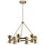 Elegant 31" Brushed Natural Brass 12-Light LED Outdoor Chandelier