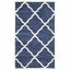 Navy and Beige Geometric 4' x 6' Synthetic Area Rug