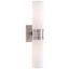 Elegant Brushed Nickel Cylinder Sconce with Etched Opal Glass