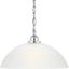 Classic Chrome Glass Dome Pendant Light with Etched Shade