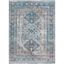 Blue and Grey Rectangular Stain-Resistant Synthetic Area Rug