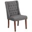 Gray Faux Leather Upholstered Parsons Side Chair with Wood Frame