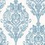 Coastal Blue Damask Non-Pasted Repositionable Wallpaper