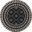 Easycare Veranda Black & Cream Synthetic 3' Round Indoor/Outdoor Rug