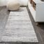 Modern Strie' Gray and Black Synthetic Kids Area Rug