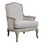 Classic French Taupe Wooden Accent Chair with Nailhead Trim