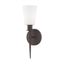 Witten Bronze Finish 1-Light Wall Sconce with Opal White Glass