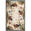 Handmade Ivory Floral Wool Rectangular Area Rug