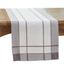 Gray Polyester Table Runner with Banded Border Design