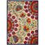 Festive Floral Red Synthetic 63" Outdoor Rug