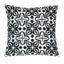 White and Black Embroidered Cotton Square Pillow