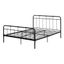 Full Black Metal Platform Bed with Headboard and Footboard