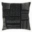 Black and White Embroidered Cotton Square Throw Pillow