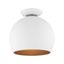 Piedmont 10" White and Gold Modern Semi-Flush Mount with Nickel Accents