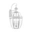 White Brass 3-Light Outdoor Wall Lantern with Clear Glass