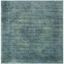 Turquoise and Multicolor Square Viscose and Cotton Area Rug