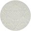 Ivory and Silver Round Hand-Tufted Wool Area Rug