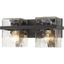 Matte Black and Clear Glass 2-Light Vanity Sconce