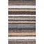 Beige and Gray Striped 8' x 10' Synthetic Shag Rug