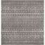 Ivory Square Hand-Knotted Boho-Chic Synthetic Area Rug, 3' x 3'