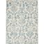 Elegant Ivory and Blue Damask 5' x 7' Synthetic Area Rug