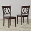 Cross-Back Upholstered Solid Wood Dining Chairs in Dark Walnut (Set of 2)