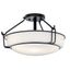 Alkire 16.5" Black Frosted Glass 3-Light Semi Flush Mount